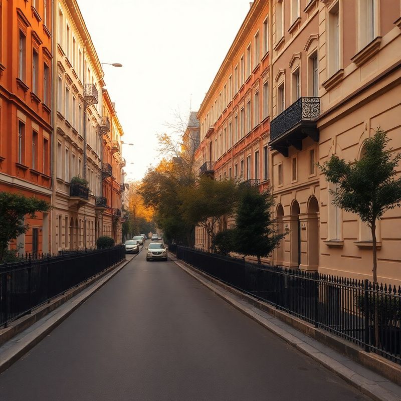Stradă rezidențială liniștită din București cu vile interbelice